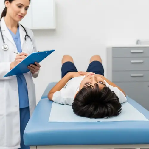 Medical Examination of South Asian Boy by Female Doctor