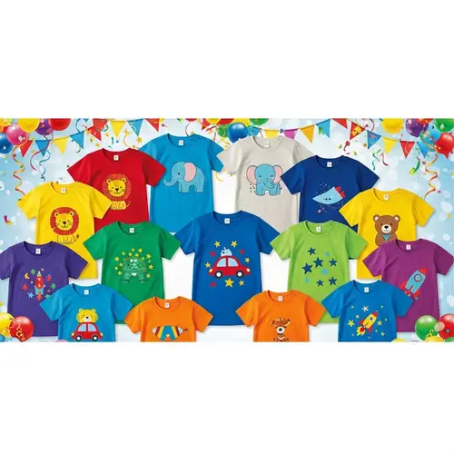 Vibrant Kids' T-Shirt Set in Various Sizes - Fun Designs