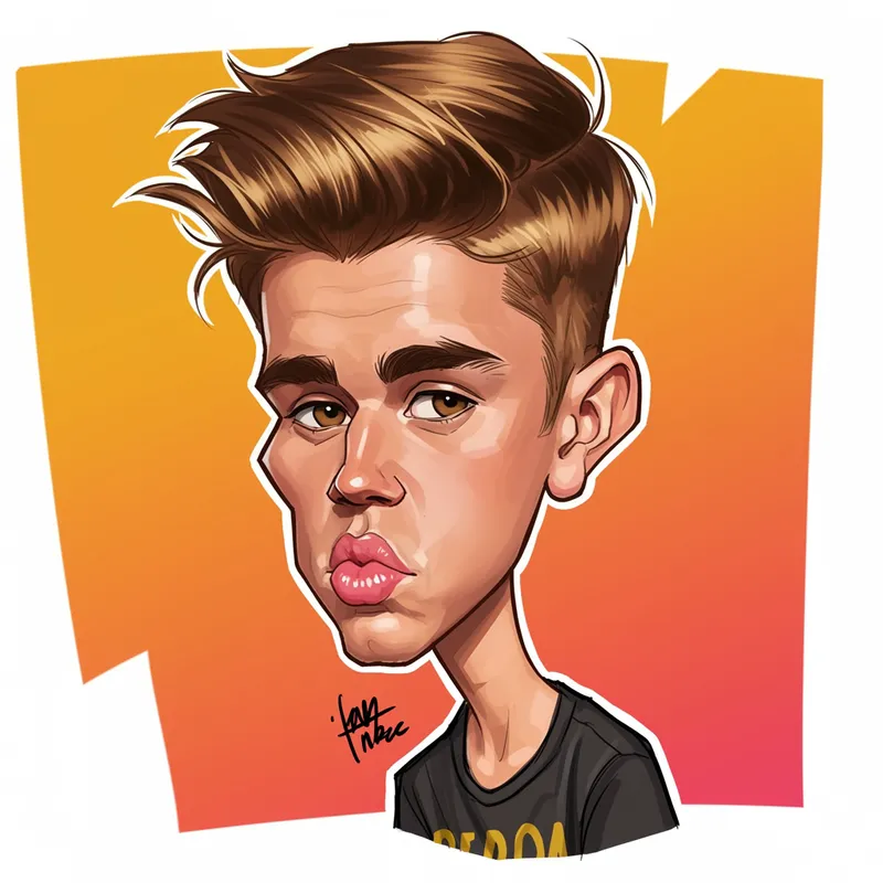 Justin Bieber Caricature Art