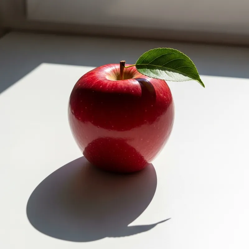 Shiny Red Apple: Nature's Simple Beauty