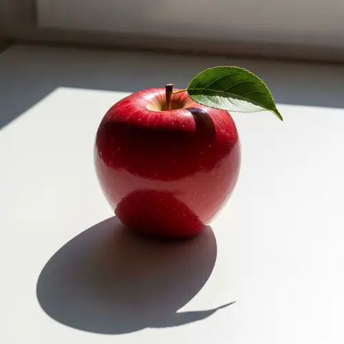 Shiny Red Apple: Nature's Simple Beauty