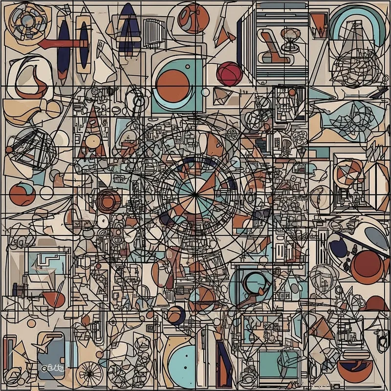 Abstract Objects: Modern Art with Vibrant Colors