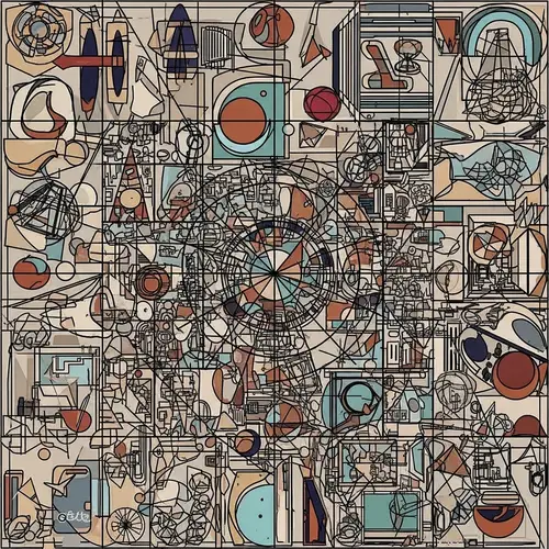 Abstract Art Piece: Geometric Forms & Vibrant Colors