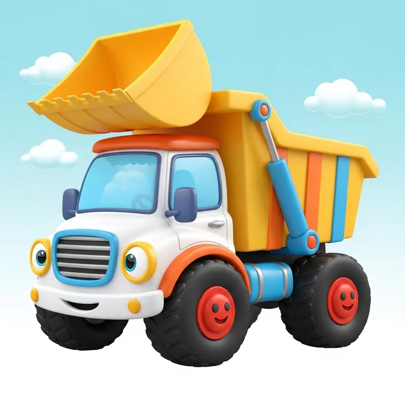 Colorful Animated Dump Truck for Kids Brochure Colorful Animated Dump Truck for Kids Brochure