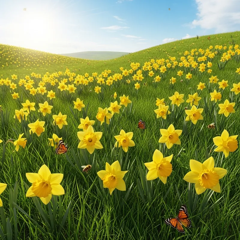 Daffodil Meadow - Sunlit Natural Beauty