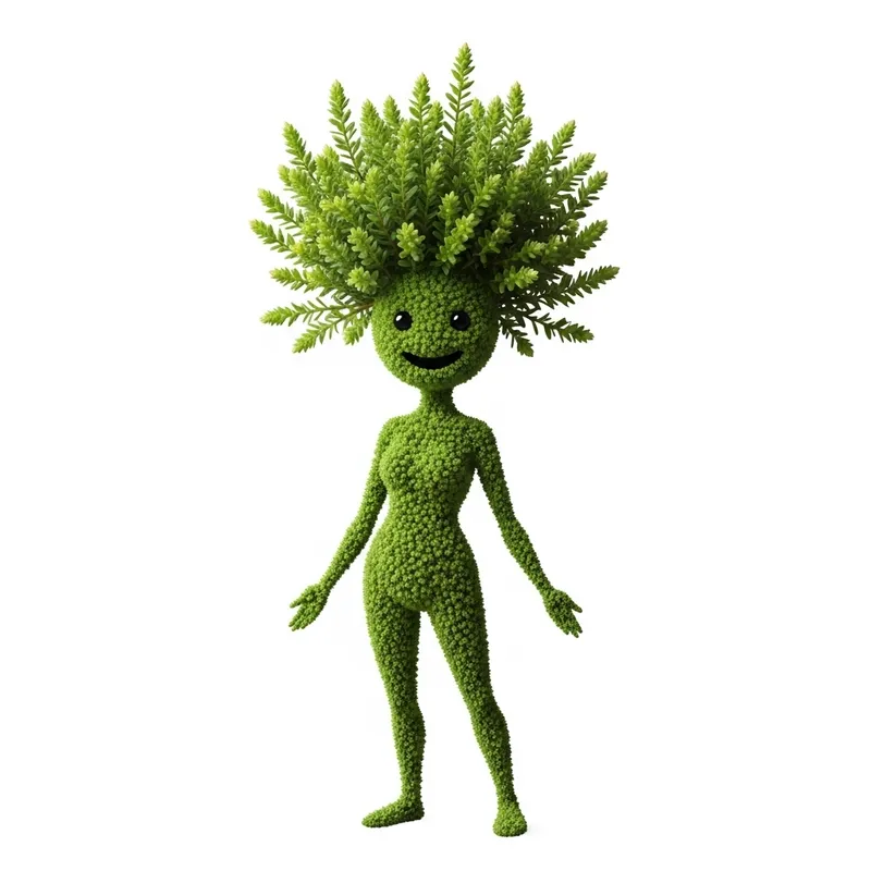 Whimsical Samphire Cartoon Character: Skinny Figure with Human-like Features