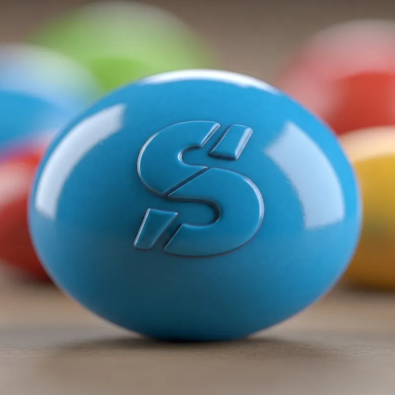 Blue Skittle Candy | Cute 'S' Design