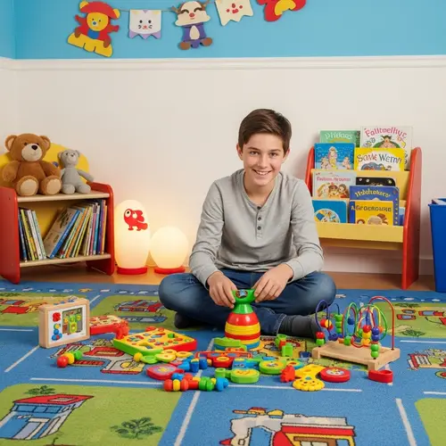 Colorful Educational Toys for 16-Year-Old Boy in Cozy Children's Room