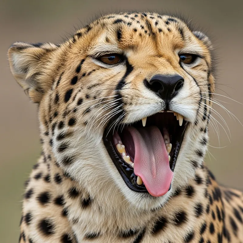 Cheetah Close-Up: Adorable Panting Behavior