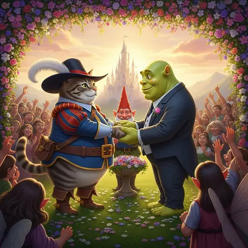 Puss in Boots & Shrek Wedding: Fairytale Nuptials in Magical Land