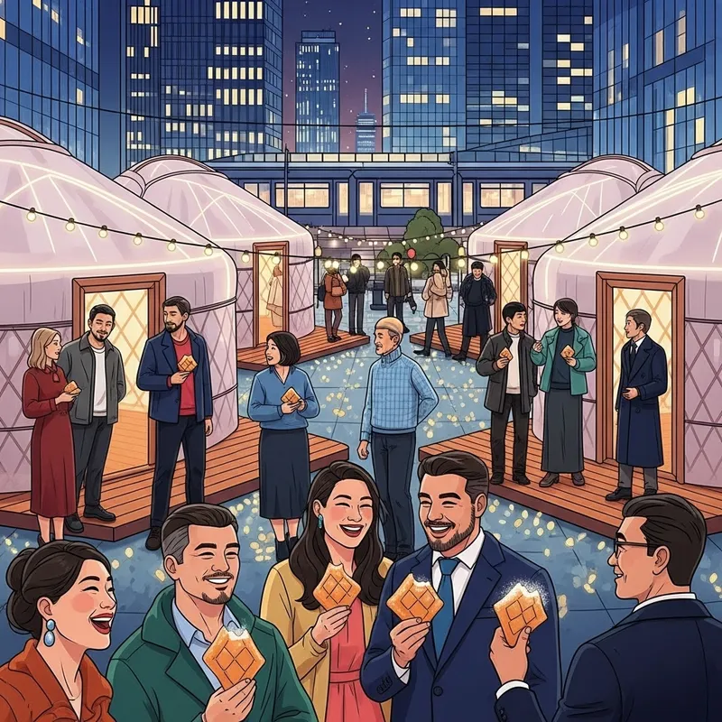 Traditional Kyrgyz Yurts in Modern City Setting | Authentic Cultural Experience