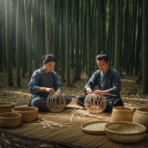 Traditional East Asian Bamboo Weaving: Crafted with Nature's Inspiration