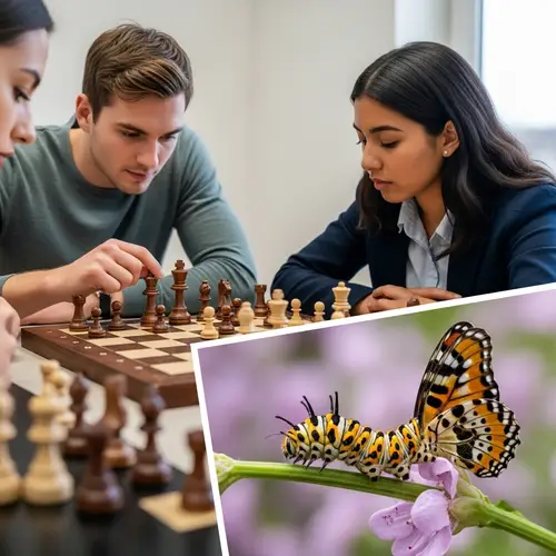 Strategy and Transformation: Chess Board & Butterfly Metaphor
