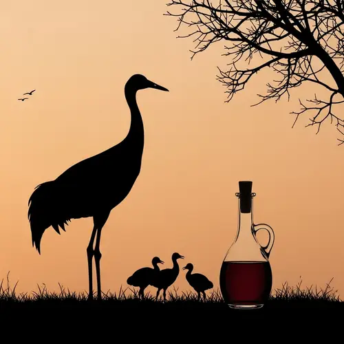Calling Crane in Shadows: A Harmonious Scene