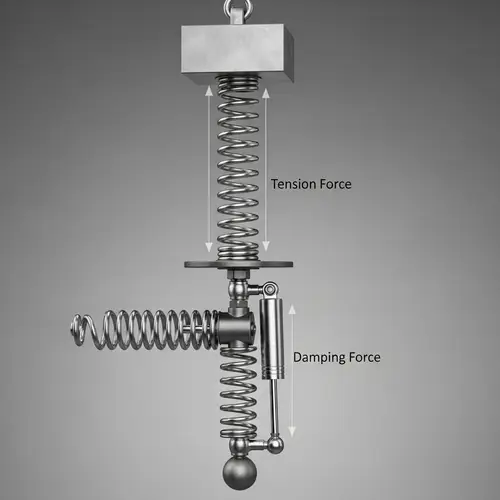 Mechanical Two-Spring System with Shock Absorber