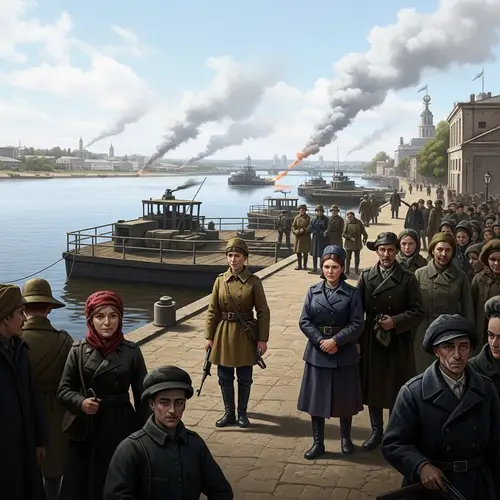 Futuristic Scene of Nova Kakhovka | Dnieper River Cityscape