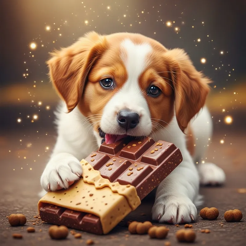 Adorable Puppy Delighting in Chocolate Fantasy Treat | Website Name