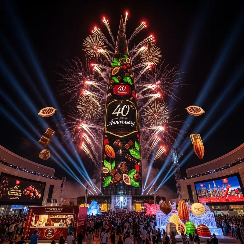 Patchi Chocolate 40th Anniversary | Towering Celebration & Fireworks Display