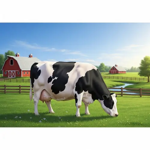 Beautiful Full-Figure Cow in Lush Pasture