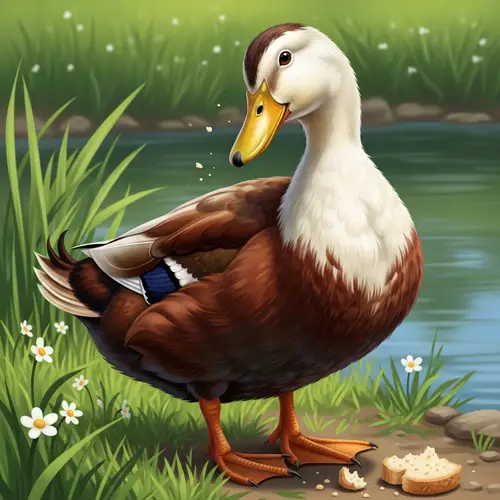 Very Cute Duck by the Pond - Adorable Nature Scene