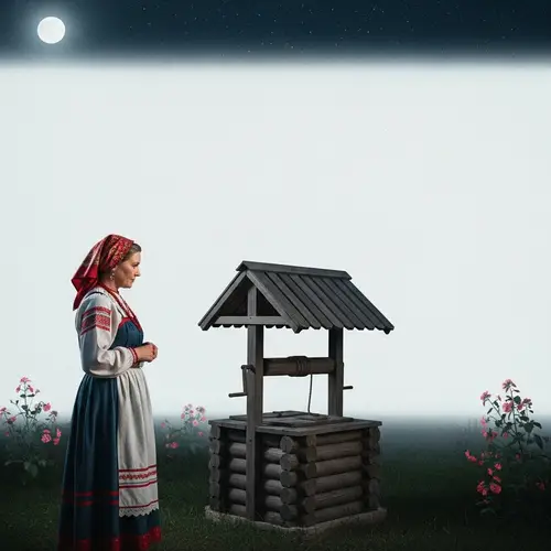 Russian Folk Art: A Nostalgic Night Scene