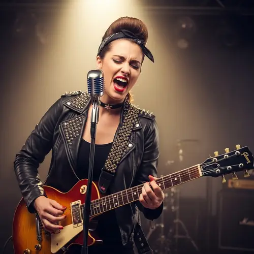 Rockabilly Woman Playing Guitar & Singing | Music Performance