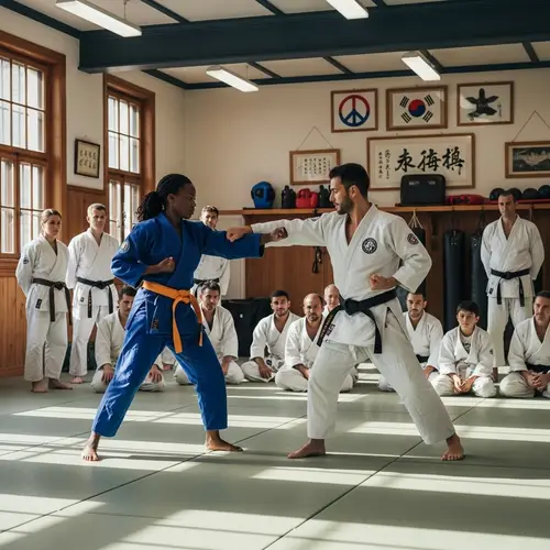 Traditional Martial Arts Exhibition: Intense Sparring Match