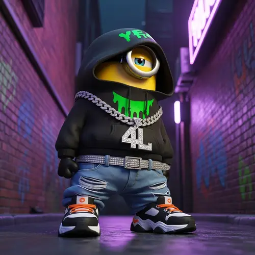 Yellow Cylindrical Minion Character in Yeat Costume