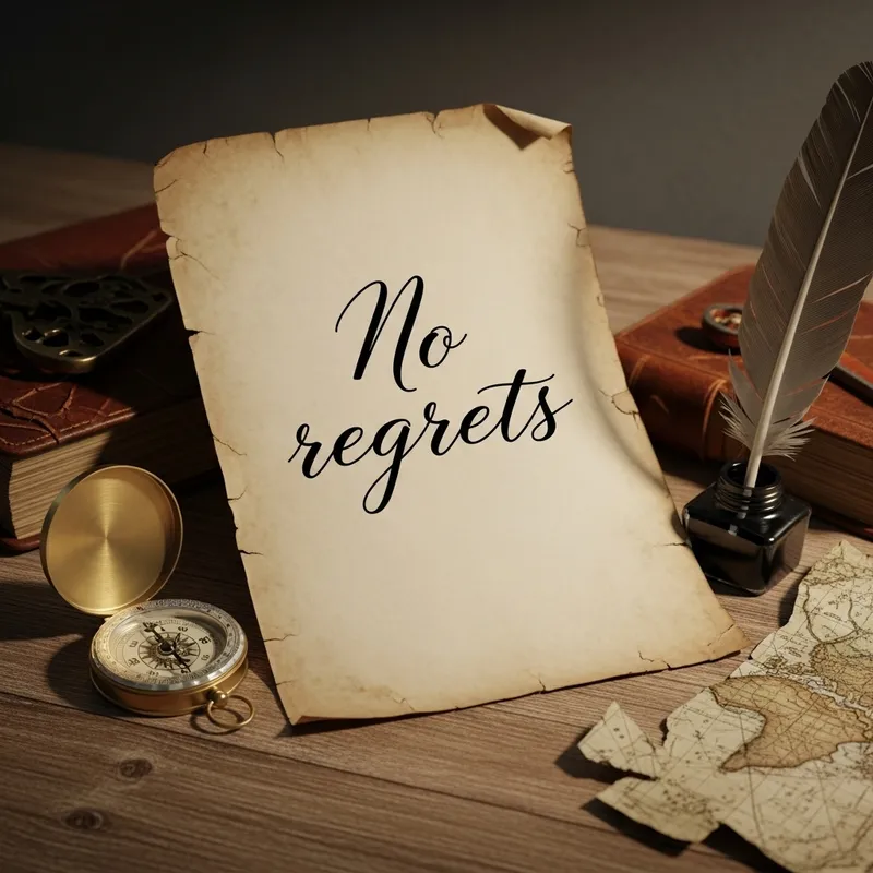 No Regrets - Vintage Elegance and Life's Journey