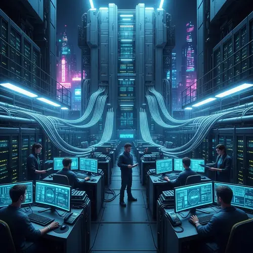 Futuristic Data Center Cyberpunk Style