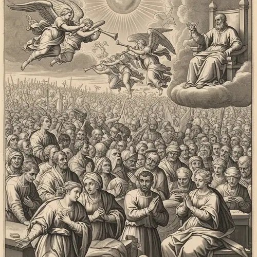 Judgement Day Engraving Depicting Biblical Scene