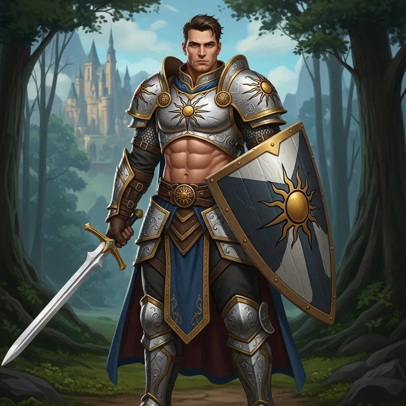 Muscular Paladin D&D Character Design | Fantasy Setting