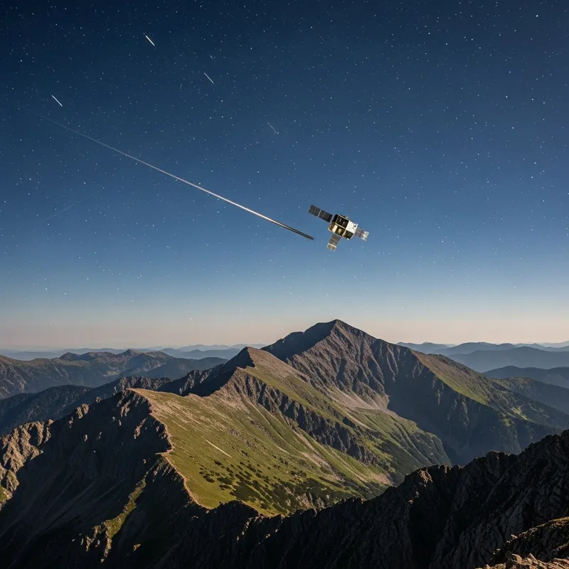 Magnificent 'Rassvet' Satellite Skies Over Mountain Peak