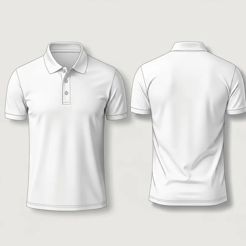White Polo Shirt Template: Front & Back Design