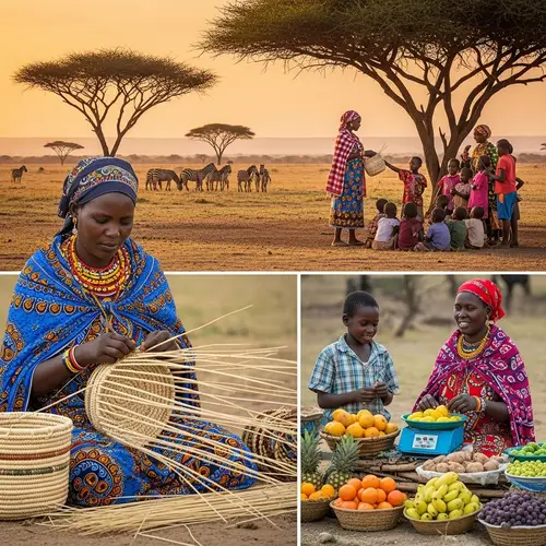 Empowering African Women: Basket Weaving, Teaching, Fruit Selling