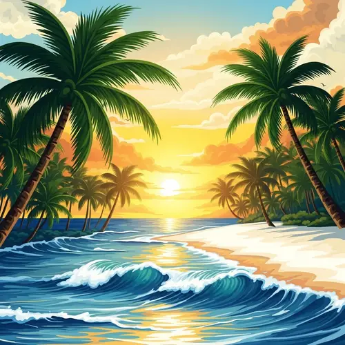 Abstract Tropical Paradise Artwork