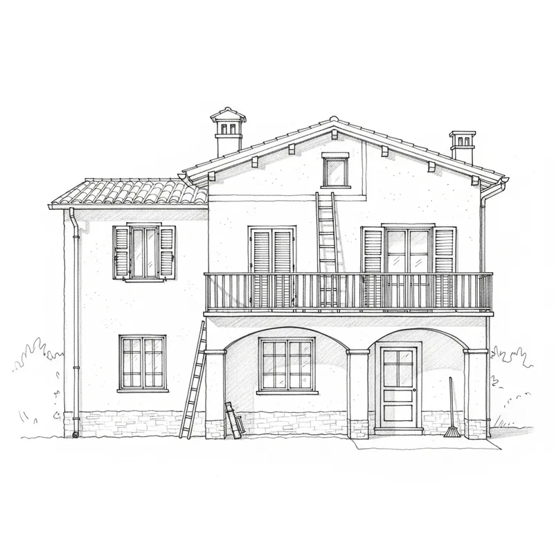 Turnkey Home Renovation in Lucca | Graphite Pencil Sketch