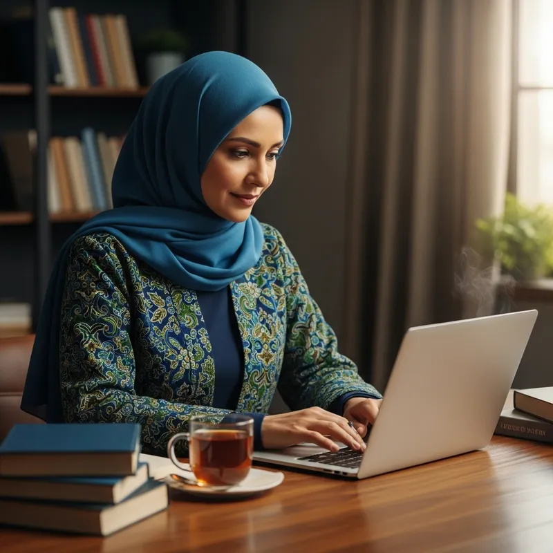 Hijabi Professor at Work | Traditional Batik Outfit
