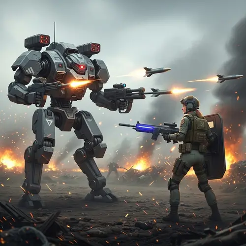 War Robot vs Human: Epic Battlefield Showdown