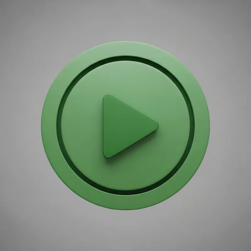 Play Button Design | Green Triangle in Circle