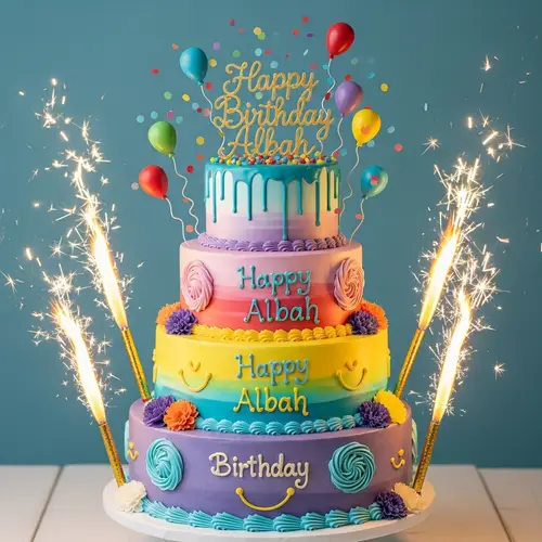 Whimsical Three-Tiered Birthday Cake Inspired by Wayne Thiebaud's Paintings