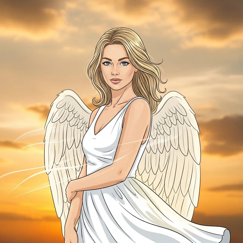 Serene Blonde Angel with Blue Eyes - Celestial Beauty
