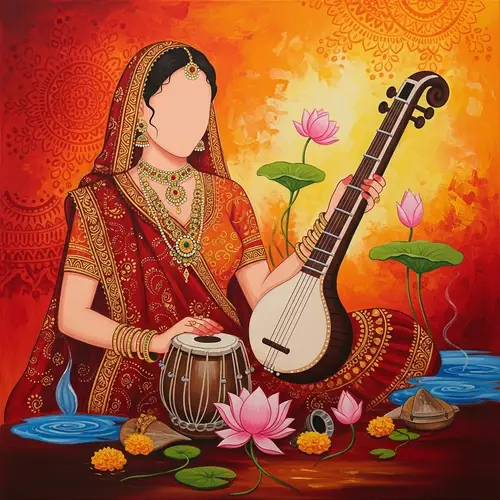 Vibrant Indian Culture Painting - Rajasthani Miniature Art