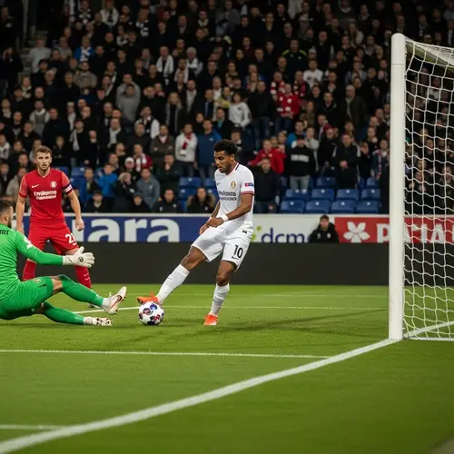 Soccer Player Scores Goal with Skillful Kick | Exciting Match Moment