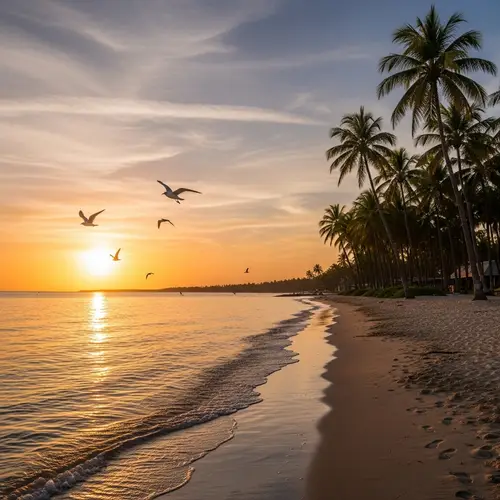 Tranquil Sunset Scene at a Beach | Calm and Serene Waters