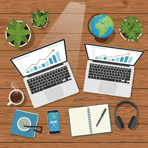 Modern Digital Nomad Workspace for Online Success