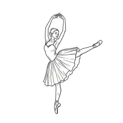 Elegant Ballet Dancer Icon Showcasing Flexibility