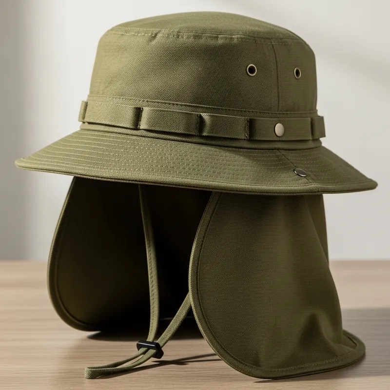 Hard-Brimmed Hat with Side Flaps - Gorro de Vicera Dura