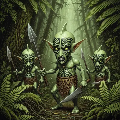 Maori Mythology Goblin Creatures in New Zealand Forest