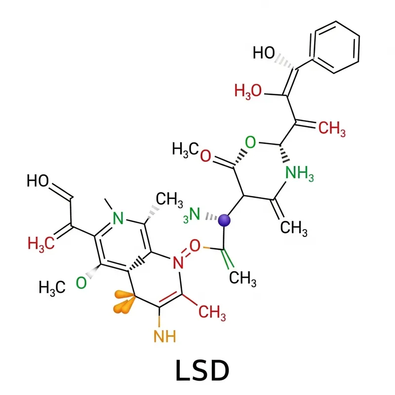 LSD Molecular Structure: Functional Group Highlight LSD Molecular Structure: Functional Group Highlight